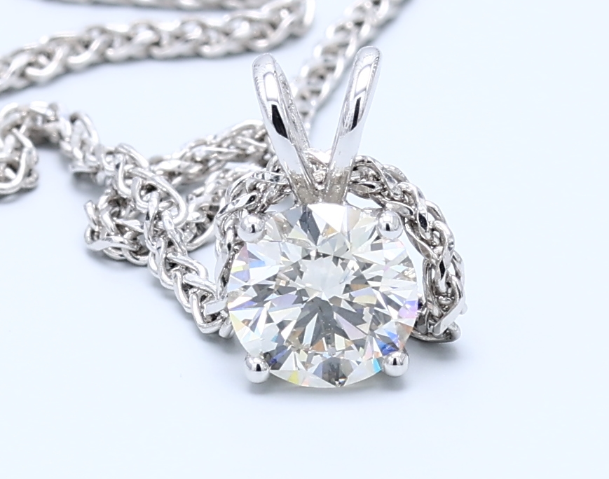 1.29ct Round  White Gold Diamond Pendants