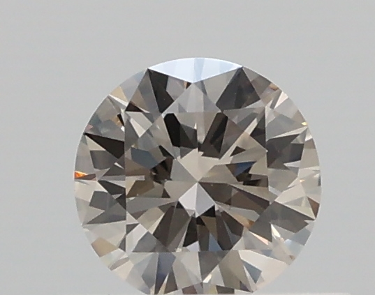 0.41ct N, Very Light Brown VVS2 Round Cut Natural Certified Diamond