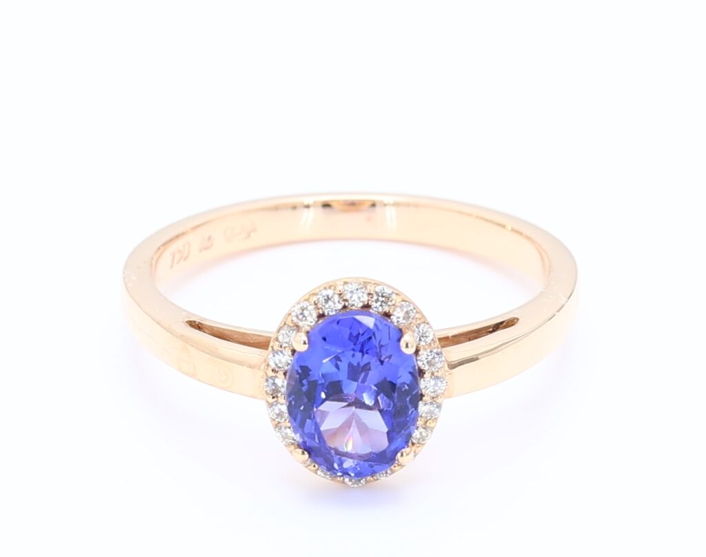 1.177ct Oval Rose Gold Gemstone Rings