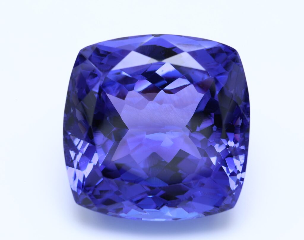 53.466ct Cushion blue VOILET Vivid + AAA+ Natural Certified Gemstone