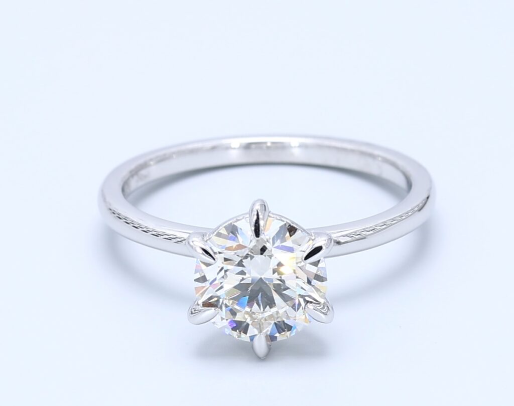 1.70ct Round White Gold Natural Diamond Engagement Ring