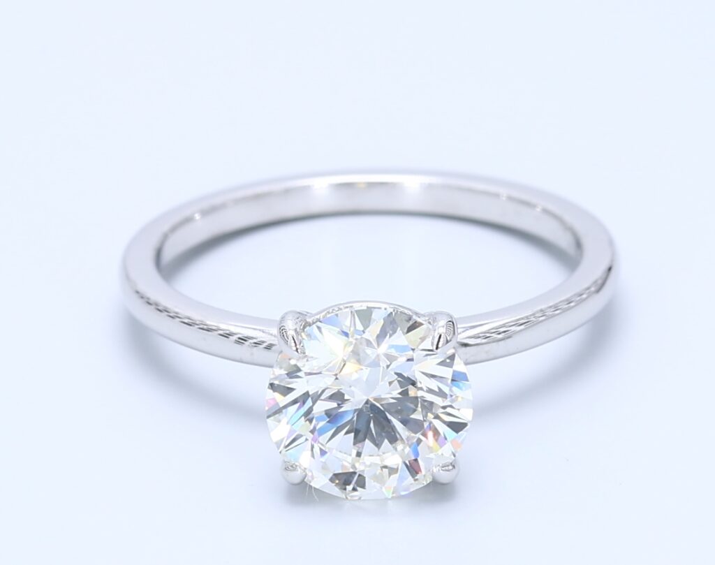 2.01ct Round White Gold Natural Diamond Engagement Ring