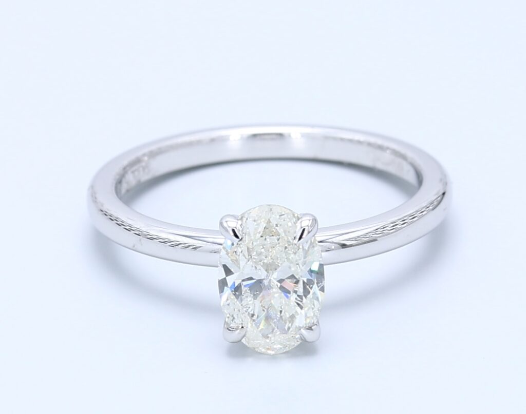 1.20ct Oval White Gold Natural Diamond Engagement Ring
