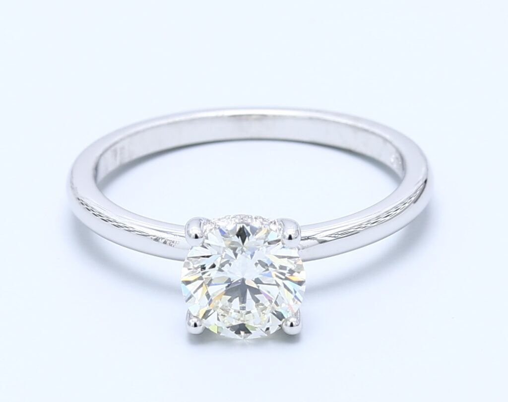1.00ct Round White Gold Natural Diamond Engagement Ring