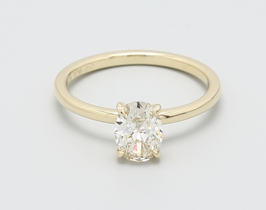 1.02ct Oval Yellow Gold Natural Diamond Engagement Ring