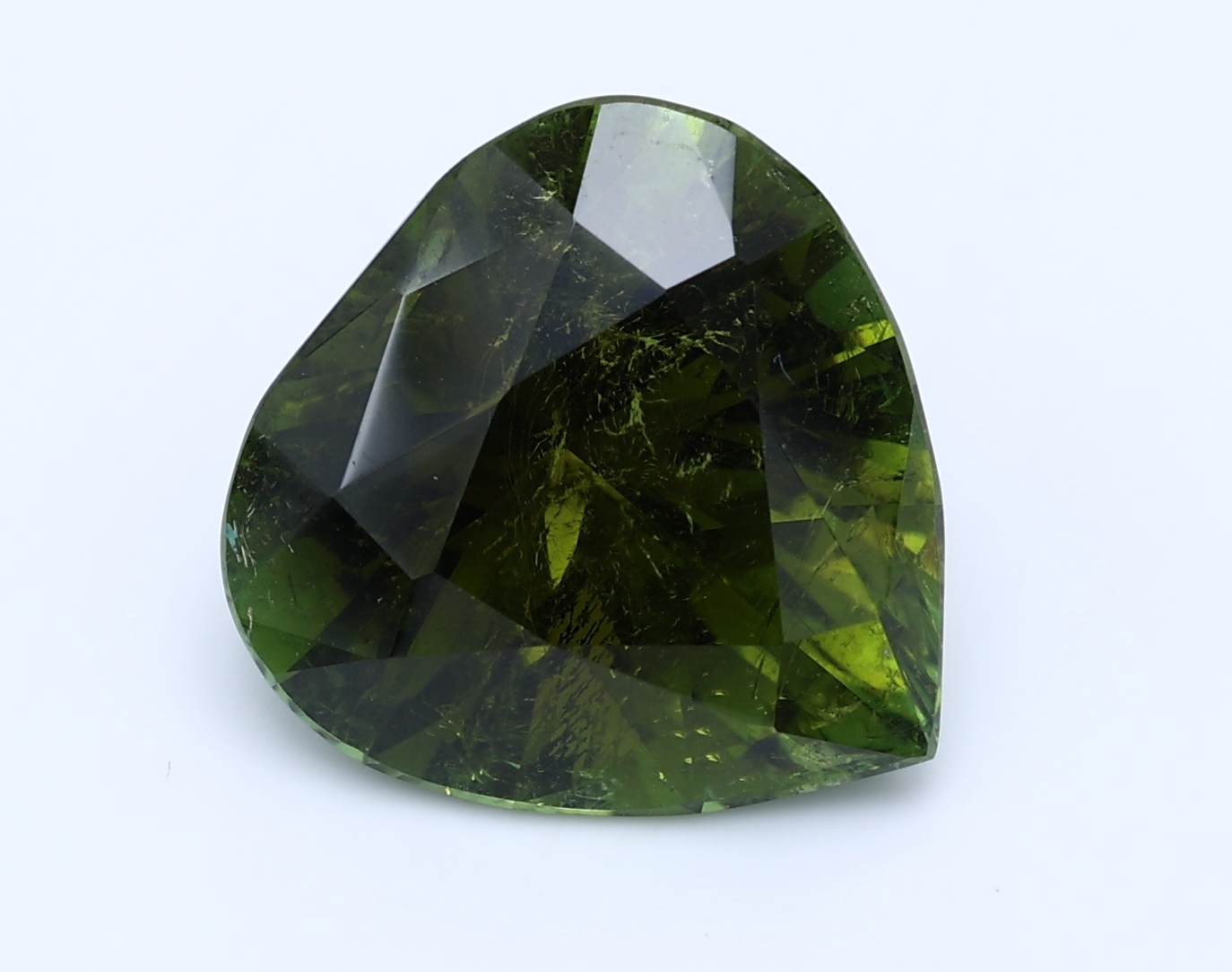5.378ct Pear Dark Yellowish Green Natural Certified Gemstone
