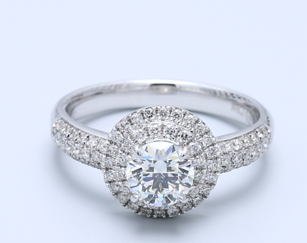 0.77ct Round White Gold Natural Diamond Engagement Ring