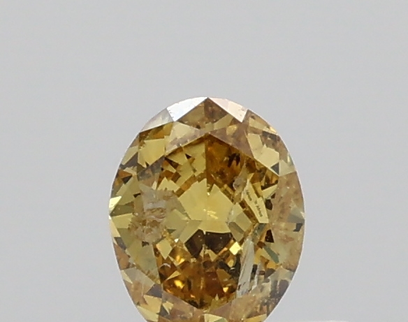 0.280ct Fancy Deep Orangy Yellow I2 Oval Cut Natural Certified Diamond